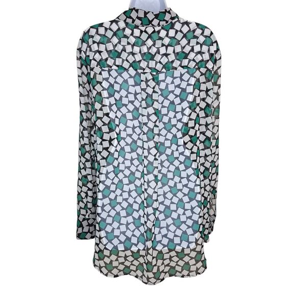 Lane Bryant Sheer Chiffon Geometric Print Blouse Top Size 18/20 - Picture 2 of 6